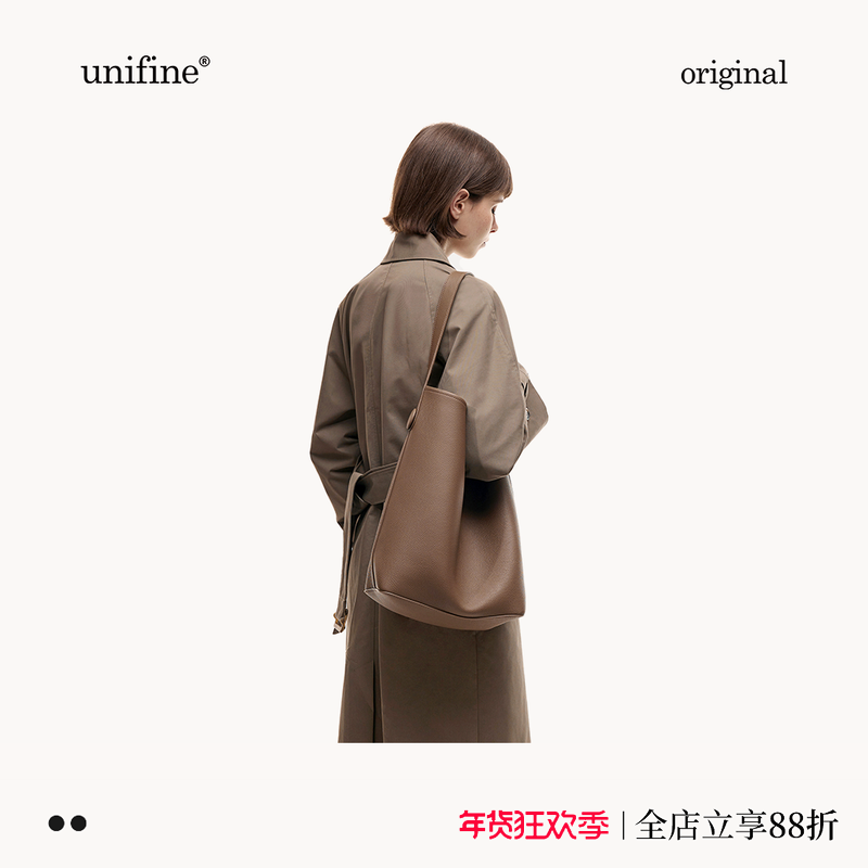 unifine头层牛皮通勤包包托特包女大容量女包真皮单肩包大水桶包,箱包皮具/热销女包/男包,托特包,淘宝优惠券,粉丝福利购,淘宝优惠卷