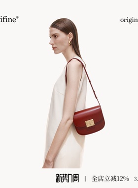 【悦己好礼】新款马鞍包新娘斜挎包女包小众设计红色婚包真皮包包