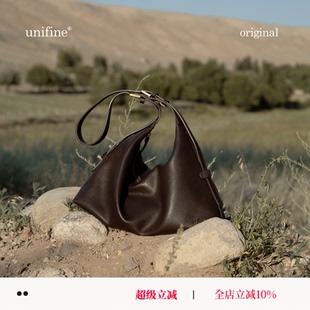 hobo包头层真皮托特包女大容量通勤单肩斜挎包包小众 unifine新款