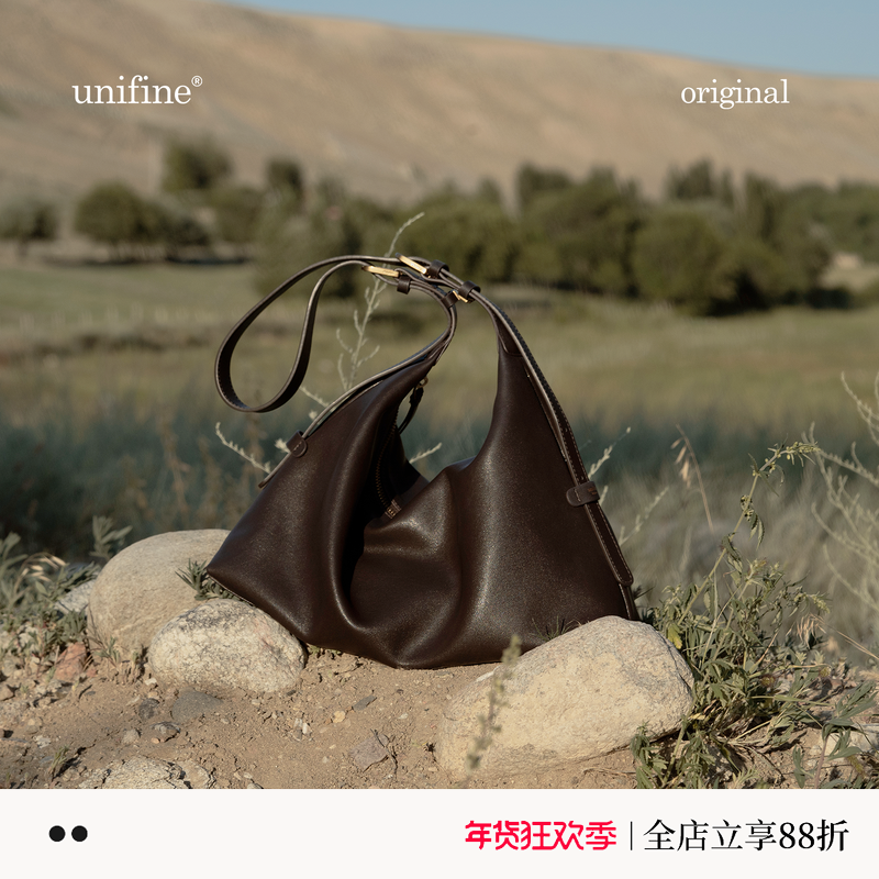 新年礼物unifine新款hobo包头层真皮托特包女大容量黑色斜挎包包,箱包皮具/热销女包/男包,托特包,淘宝优惠券,粉丝福利购,淘宝优惠卷