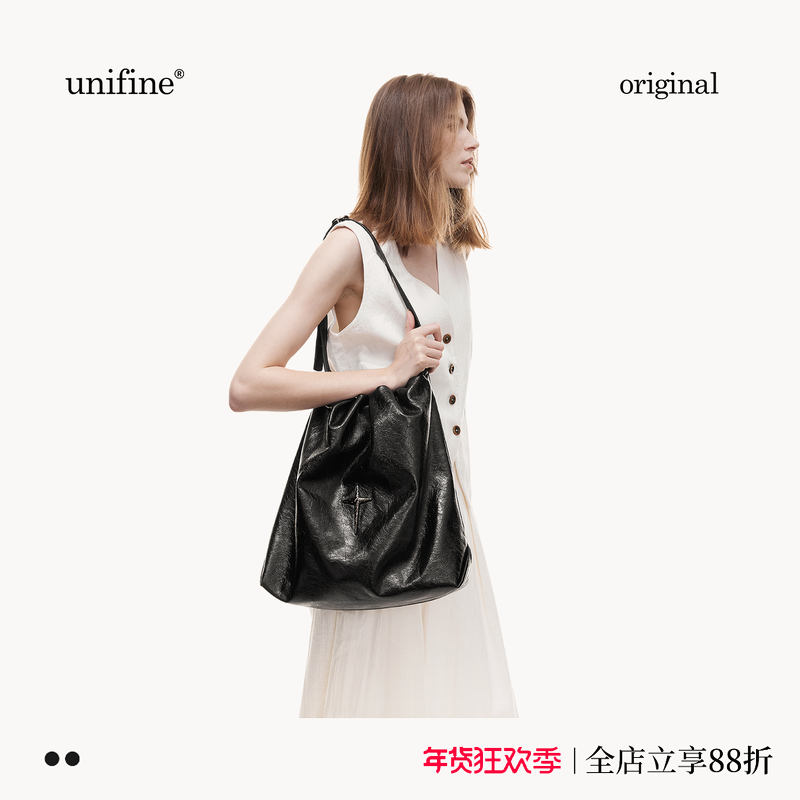 unifine托特包慵懒通勤原创设计大容量油蜡皮真皮单肩腋下包包女,箱包皮具/热销女包/男包,托特包,淘宝优惠券,粉丝福利购,淘宝优惠卷