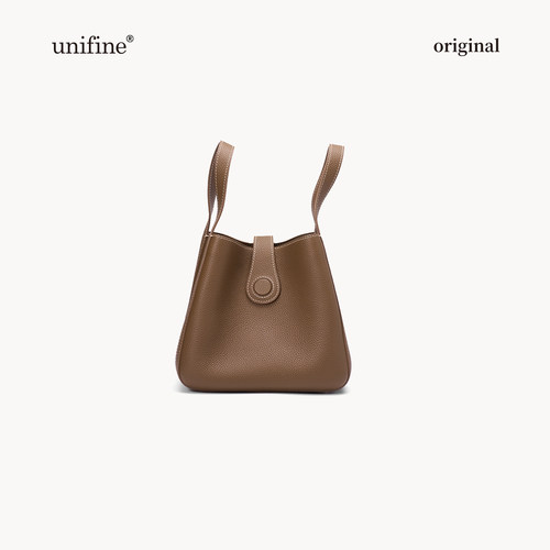 unifine菜篮子头层牛皮水桶包