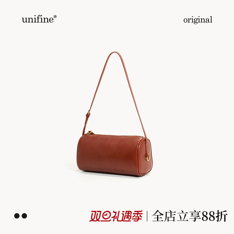 植鞣牛皮圆筒包高级小众女包