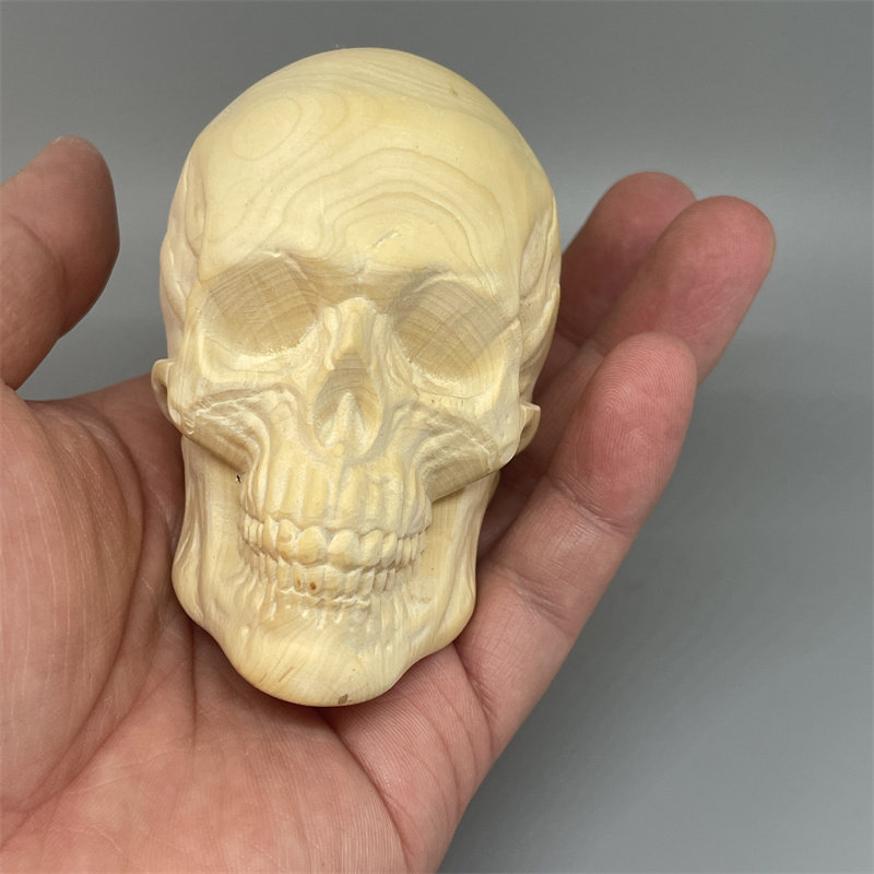 黄杨木骷髅头摆件手把件工艺品