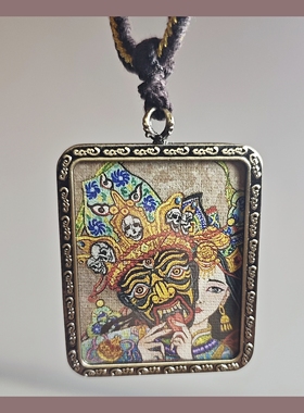 收藏高品质藏式唐卡扎基拉姆前世今生吊坠毛衣链纯手工编项链
