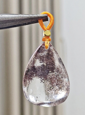 一物一图高端宝石天然红幽灵水滴形裸坠DIY小提溜配件无配绳