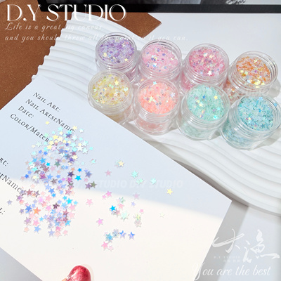 大渔手作｜pvv透色五角星异形亮片流麻流沙滴胶捏捏装饰手工材料