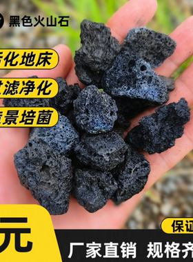 黑色火山石鱼缸专用底砂水族造景过滤材料大颗粒多肉铺面草缸造景