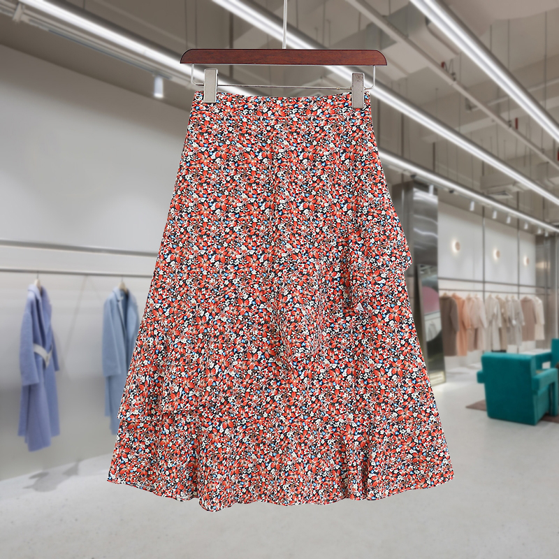 包臀裙中长款荷叶边鱼尾裙