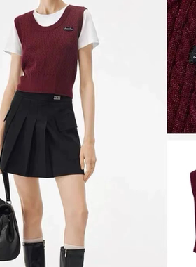 E643纯色春夏无袖针织背心宽松休闲百搭款学院风背心上衣