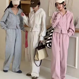 A534卫衣运动套装女连帽春秋季时尚韩版宽松显瘦学生休闲两件套