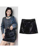 亮珠片短裙高腰华丽半身裙短裙裤 B053新款 时尚