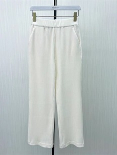 休闲直筒长裤 女松紧腰显瘦窄版 灯芯绒阔腿裤 C523新品