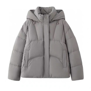连帽立领泡芙加厚短款 羽绒服5FA280781 新款 D732冬季