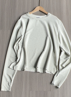 C512 原单满天星长袖t恤女春秋新款百搭小衫圆领宽松防晒T恤上衣