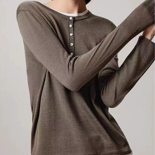 半开衫 A553秋冬季 针织衫 学院风撞色假两件圆领长袖 上衣女 新款