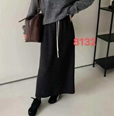 A713新款 a字摆裙慵懒风简半身裙女高级感遮胯中长裙 秋冬季