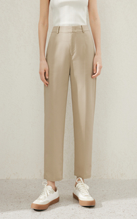 长裤 浅卡其色九分锥形裤 女 麦系时尚 C103