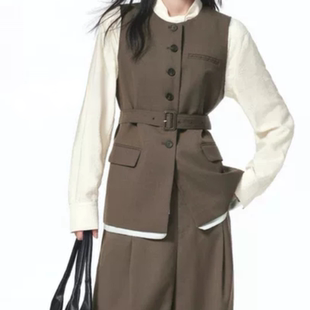 拼接休闲马甲外套 百搭无袖 A263女装 时尚