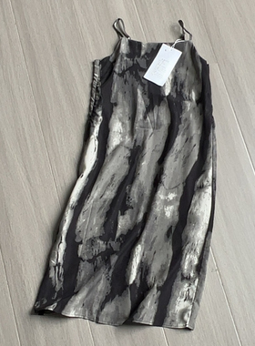 B414高货有内衬轻国风暗黑扎染吊带连衣裙女夏季