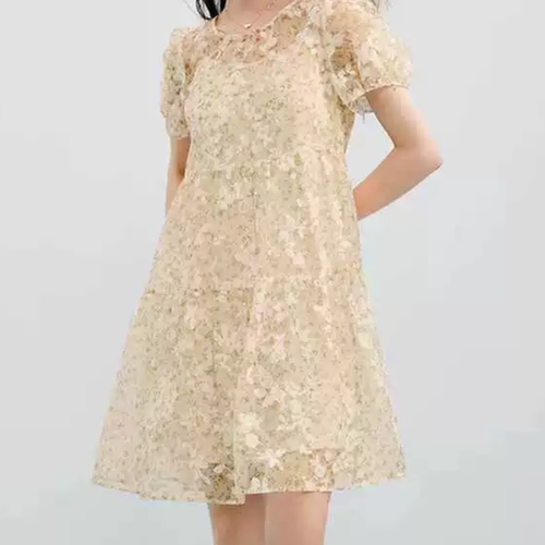 C634夏季时尚碎花荷叶边娃娃a字裙+纯色吊带裙百搭 两件套女