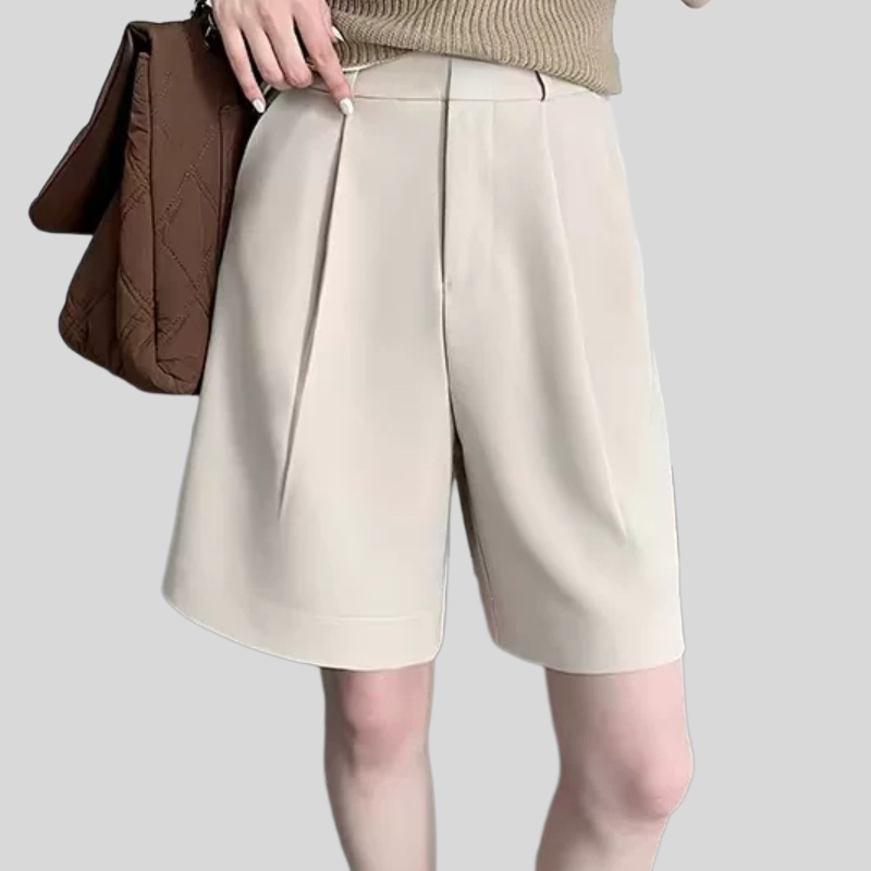 B213修身瘦人女装高端西装阔腿裤子女新款高腰显瘦五分裤中裤