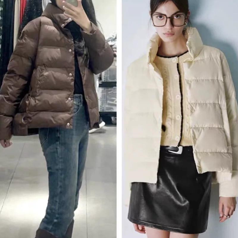 B413冬季新款时尚百搭休闲宽松显瘦高级感面包服棉服服外套女