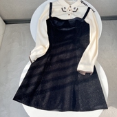 2022无袖 春秋纯色显瘦修身 新款 外穿吊带裙女裙子丝绒连衣裙C723