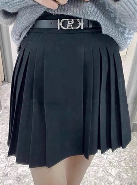 A844同款2025新款通勤百搭A字短款百褶半身裙女