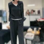 秋冬新款 D732时尚 显瘦假加厚两件套装 带垫肩假两件套头卫衣