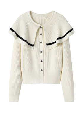 E333穿搭新款披肩假两件收腰毛衣短款针织衫法式气质上衣