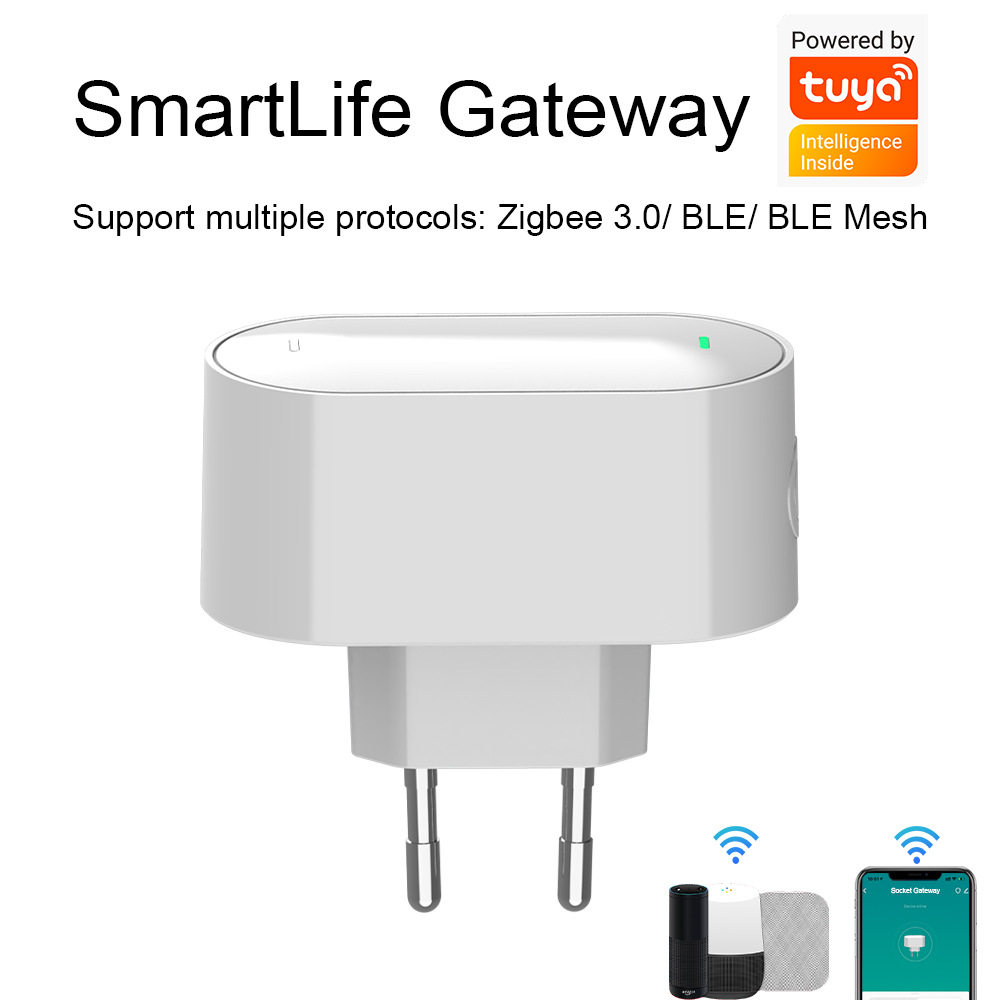 tuya zigbee网关蓝牙mesh多模网关欧规插座巴西规美规接插座智能