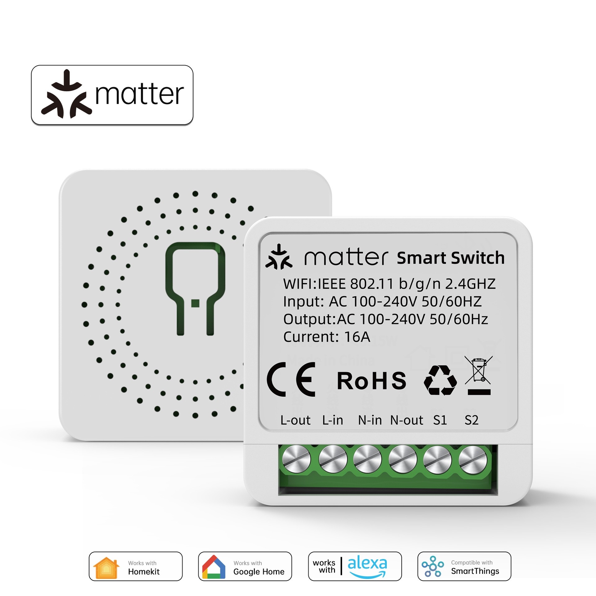Matter通断器暗盒智能开关wifi开关支持Alexa homekit远程语音,电子/电工,智能开关,淘宝优惠券,粉丝福利购,淘宝优惠卷