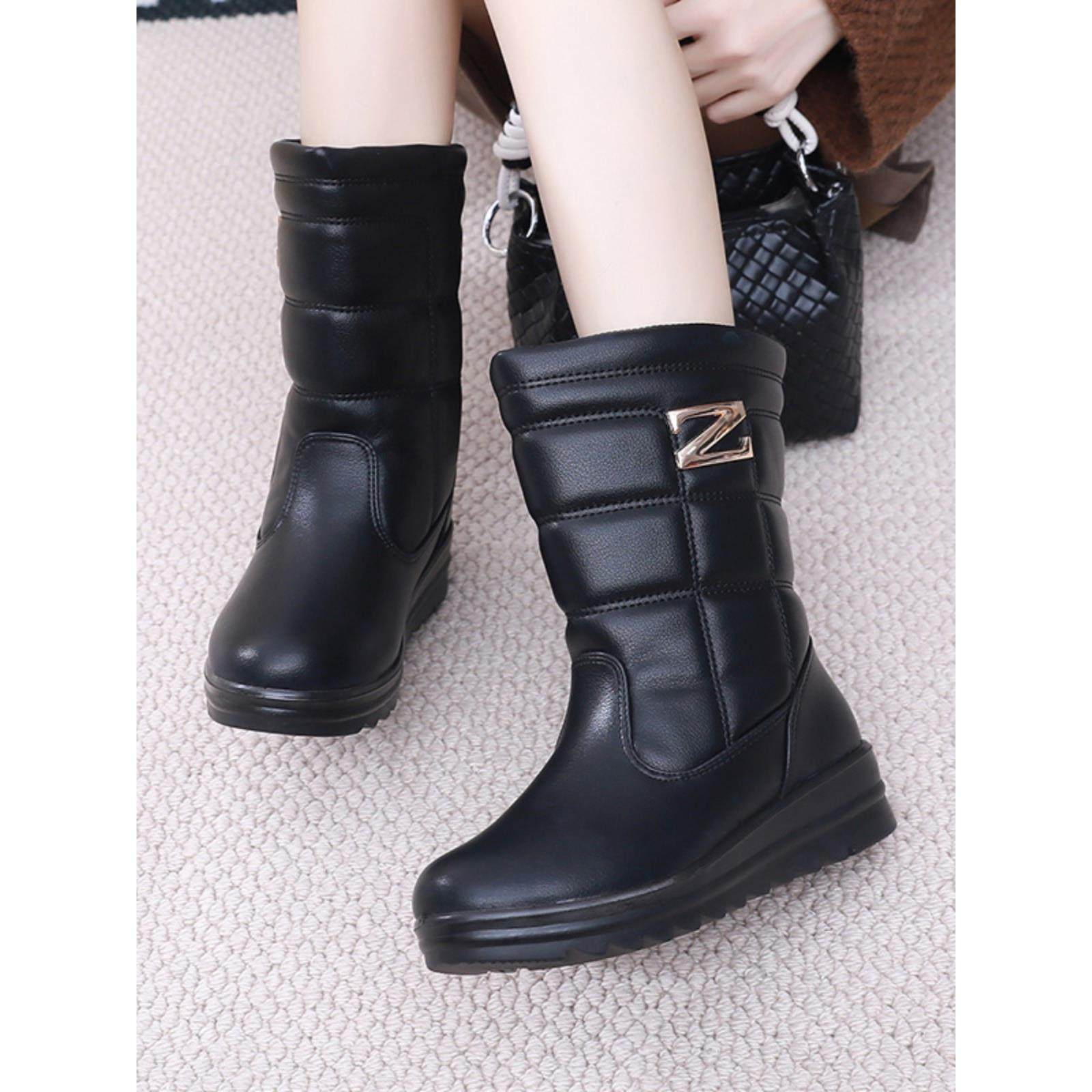 撤柜款冬季新款雪地靴女中筒棉靴女加绒保暖棉鞋厚底防滑防水靴子,女鞋,时尚雪地靴,淘宝优惠券,粉丝福利购,淘宝优惠卷