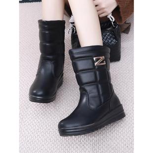 雪地靴女中筒棉靴女加绒保暖棉鞋 新款 厚底防滑防水靴子 冬季 撤柜款