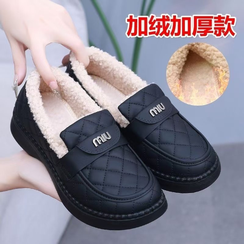 撤柜清仓厚底乐福鞋女冬季加绒加厚保暖豆豆鞋中年妈妈棉鞋毛毛鞋,女鞋,乐福鞋（豆豆鞋）,淘宝优惠券,粉丝福利购,淘宝优惠卷