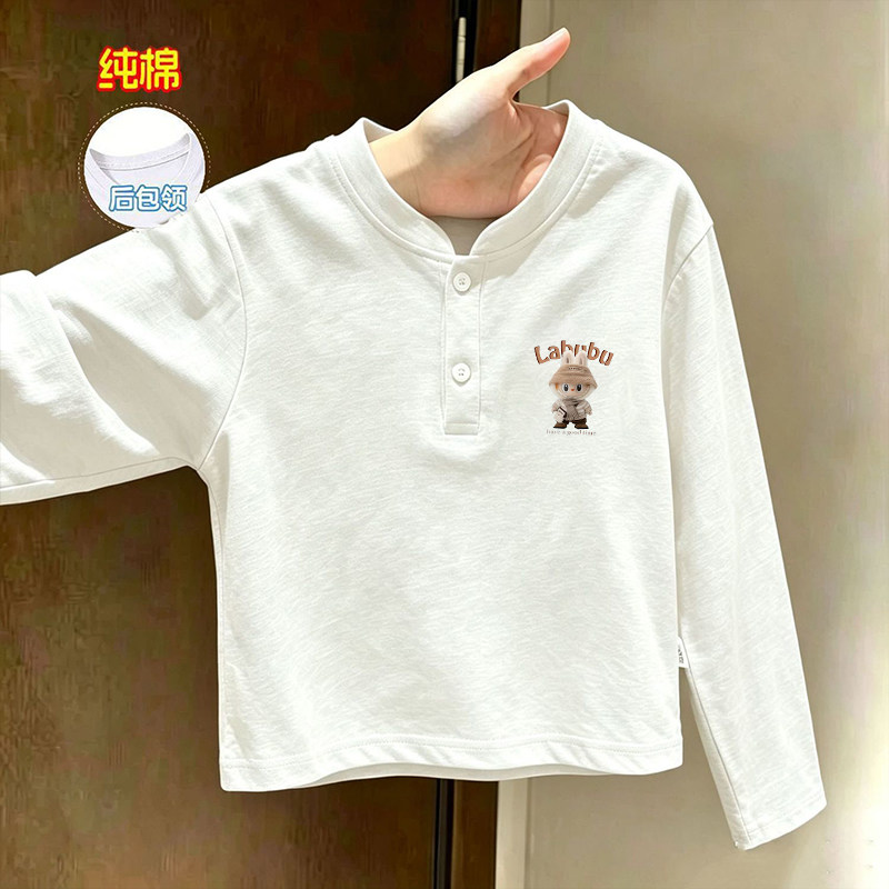 潮流新款印花洋气时尚休闲上衣春秋季纯棉儿童POLO衫宝宝长袖韩系