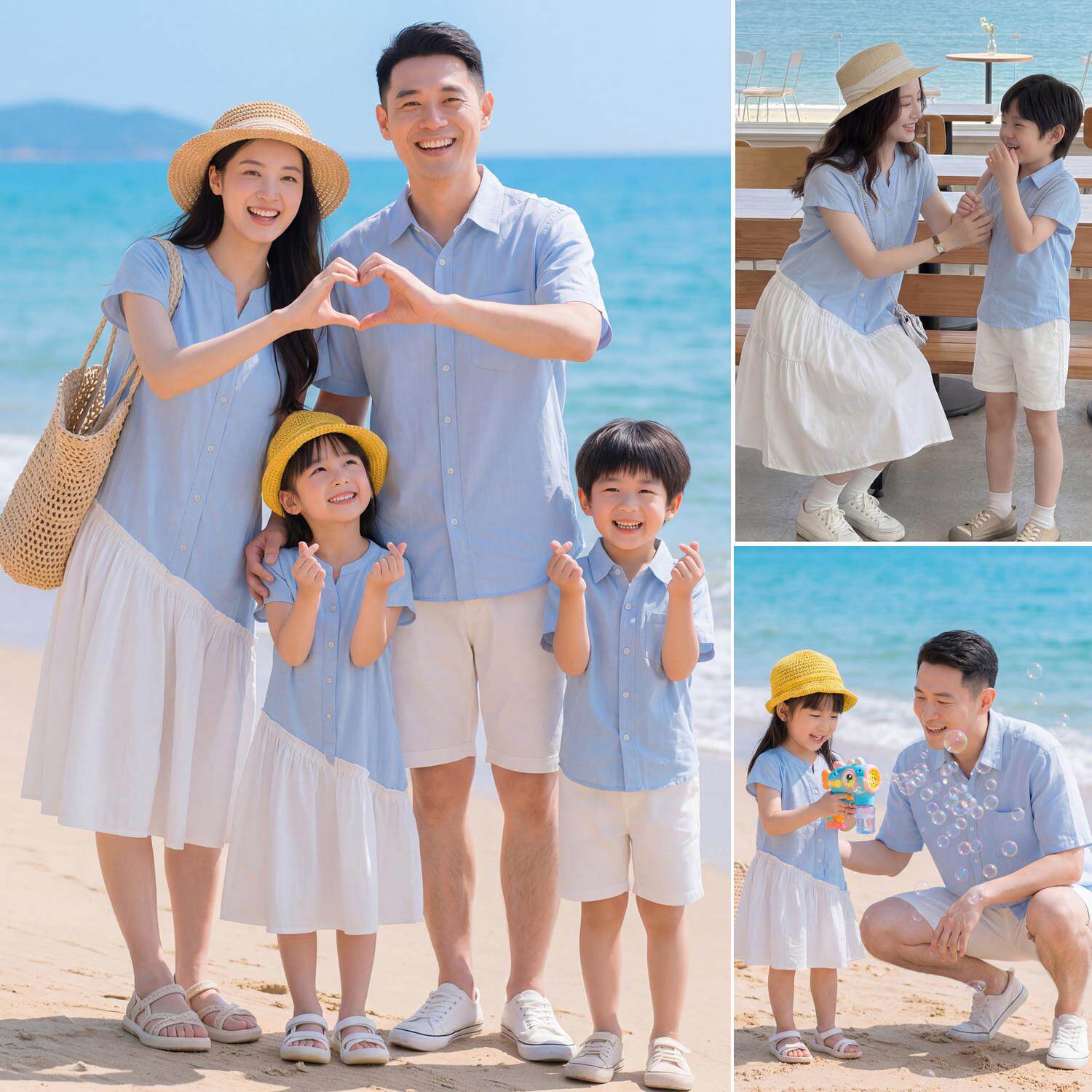 2026夏季爆款亲子装一家三四口套装韩版情侣时尚母女家庭装全家装