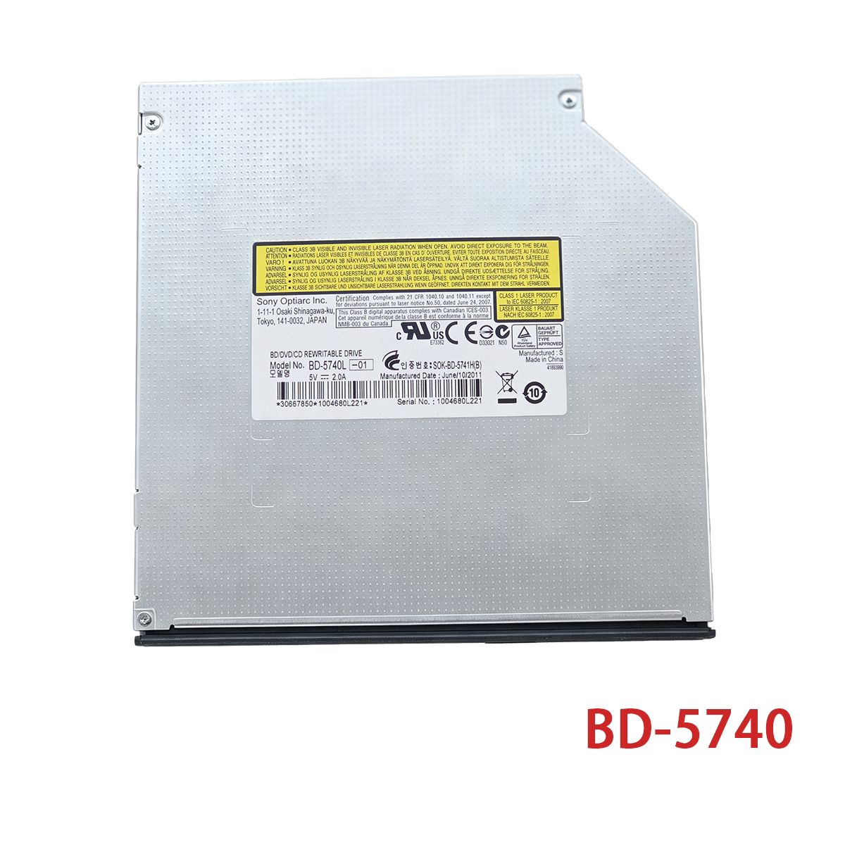 台式机笔记本DVD刻录机内置光驱BD-5740蓝光SATA串口12.7mm一体机图片