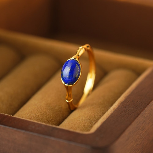 御臻珠宝青金石S925银戒指