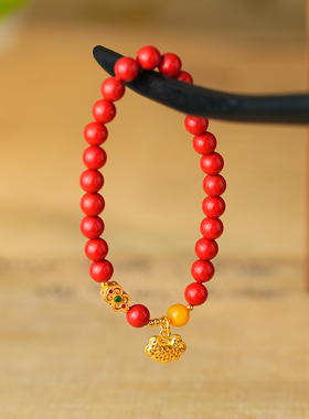 御臻珠宝S925银朱砂如意手串