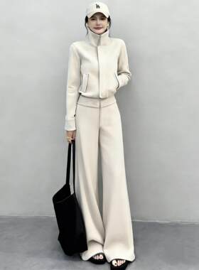2026秋冬显瘦外套阔腿裤套装女