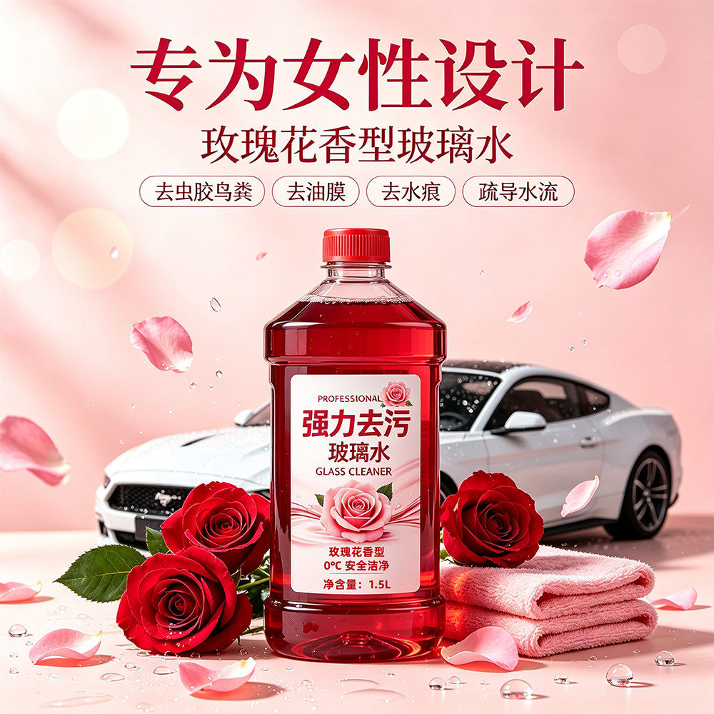 白茶玫瑰香氛玻璃水防冻去油膜