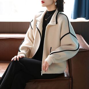 2025年新款 春秋季 外套女装 爆款 小个子加厚洋气香风拉链上衣冬短款