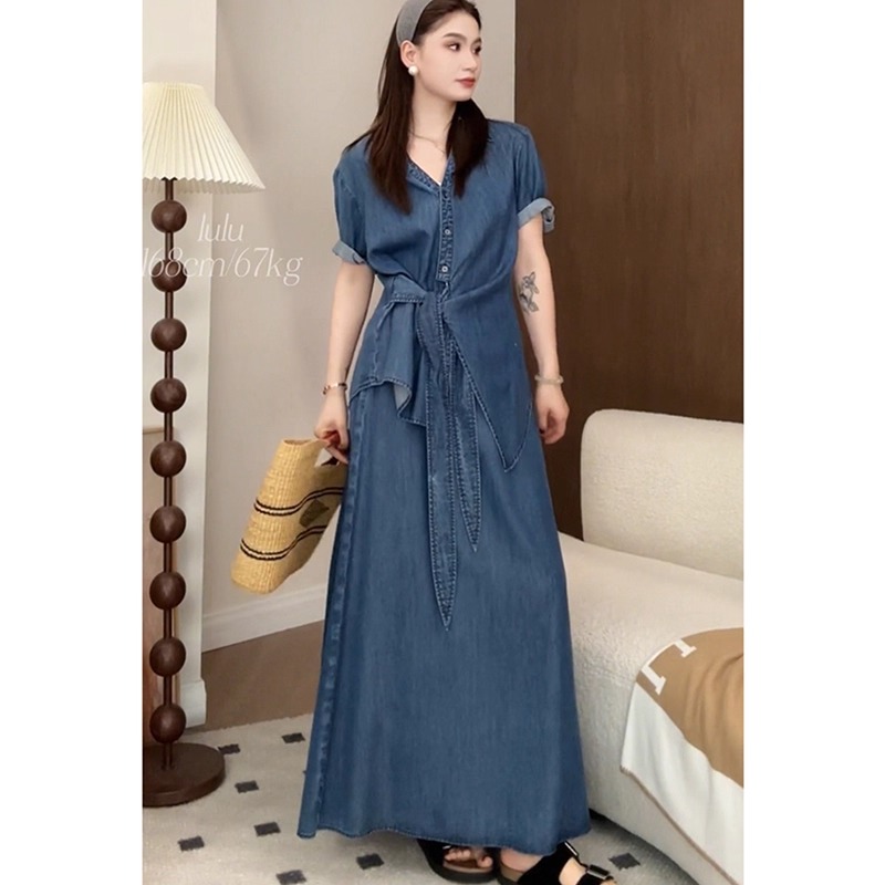 韩版复古牛仔套装女夏季