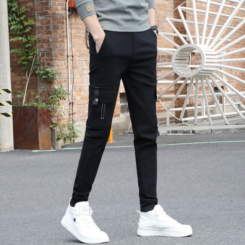2026新款潮牌修身工装裤男士休闲裤修身弹力春装长裤子男运动男裤