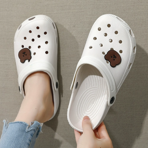 Tide, летние тапочки в стиле Crocs, нескользящие пляжные босоножки на платформе, подходят для носки на улице, коллекция 2022, закрытый носок