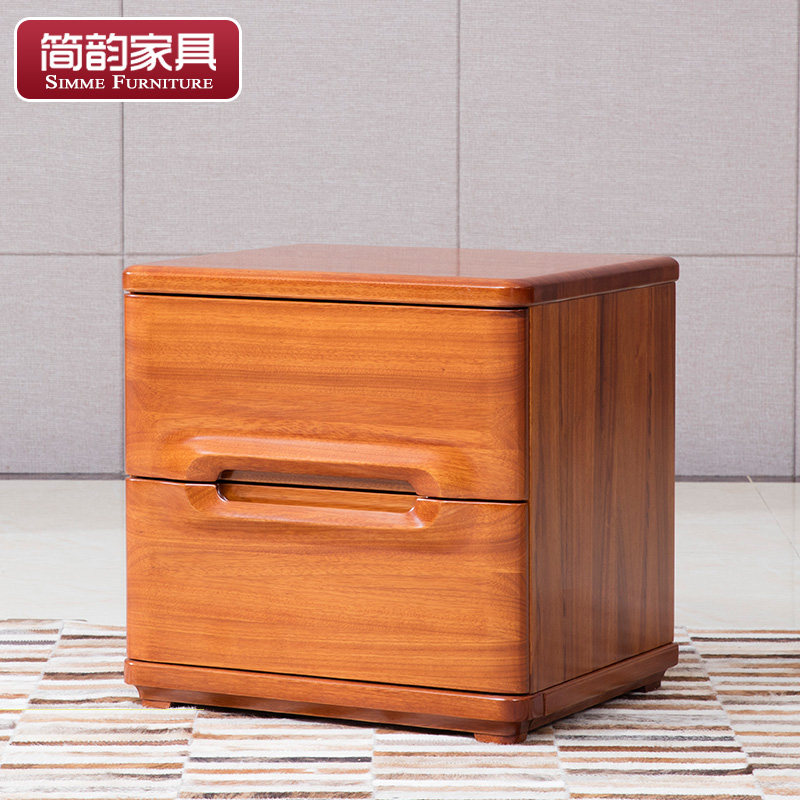 简韵 黄檀木床头柜 现代中式家具黄玫瑰床头桌全实木金丝木床边柜