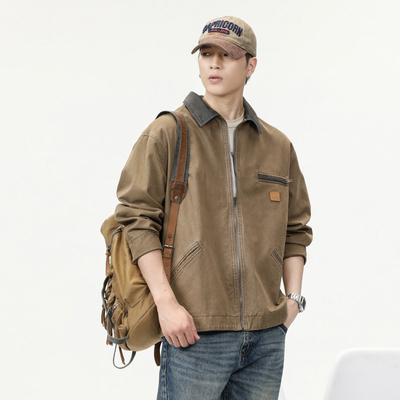 春季宽松复古底特律工装外套男