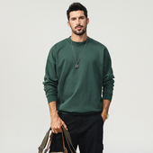 美式 上衣 复古休闲水洗纯色卫衣男2025秋冬宽松百搭圆领内搭打底衫